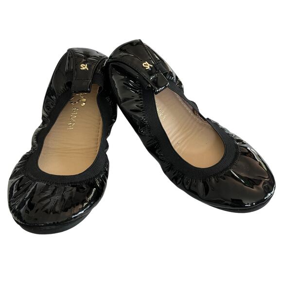Yosi Samara Foldable Ballet Flat Black Patent Leather 5 - Picture 1 of 11